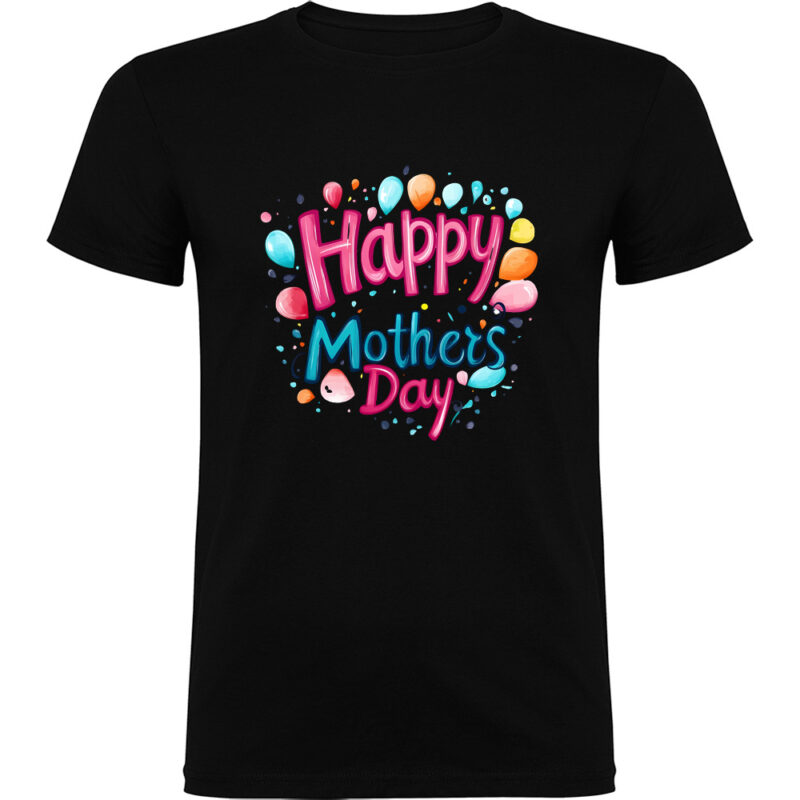 Tricou Happy Mothers Day (model 4), Negru