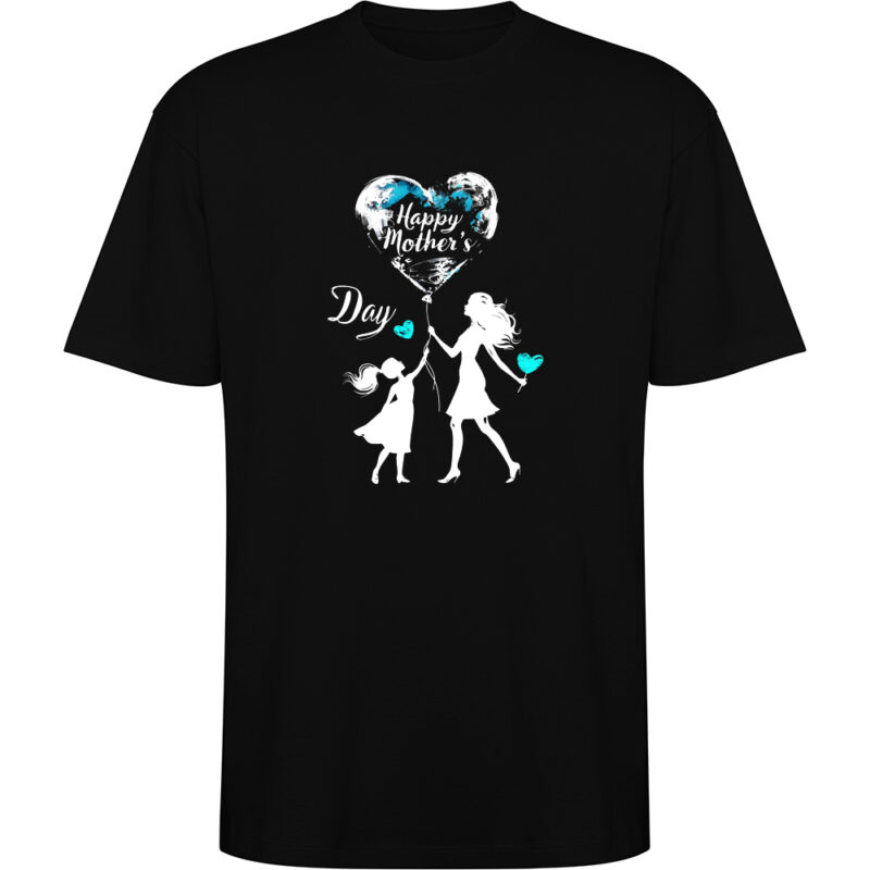 Tricou oversize Happy Mothers Day (model 5), Negru