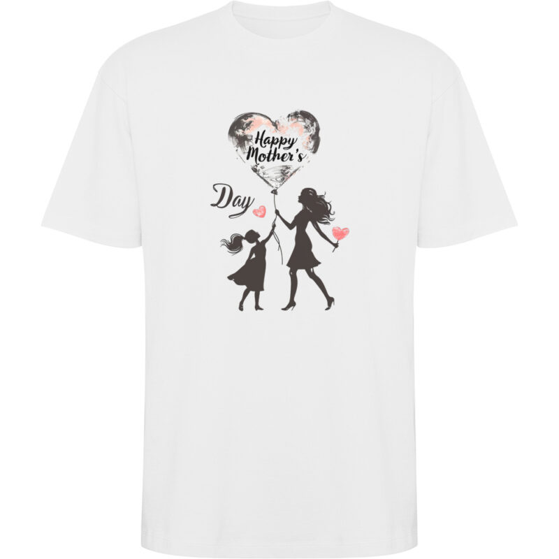 Tricou oversize Happy Mothers Day (model 5), Alb