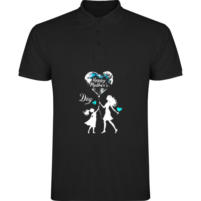 Tricou polo Happy Mothers Day (model 5), Negru