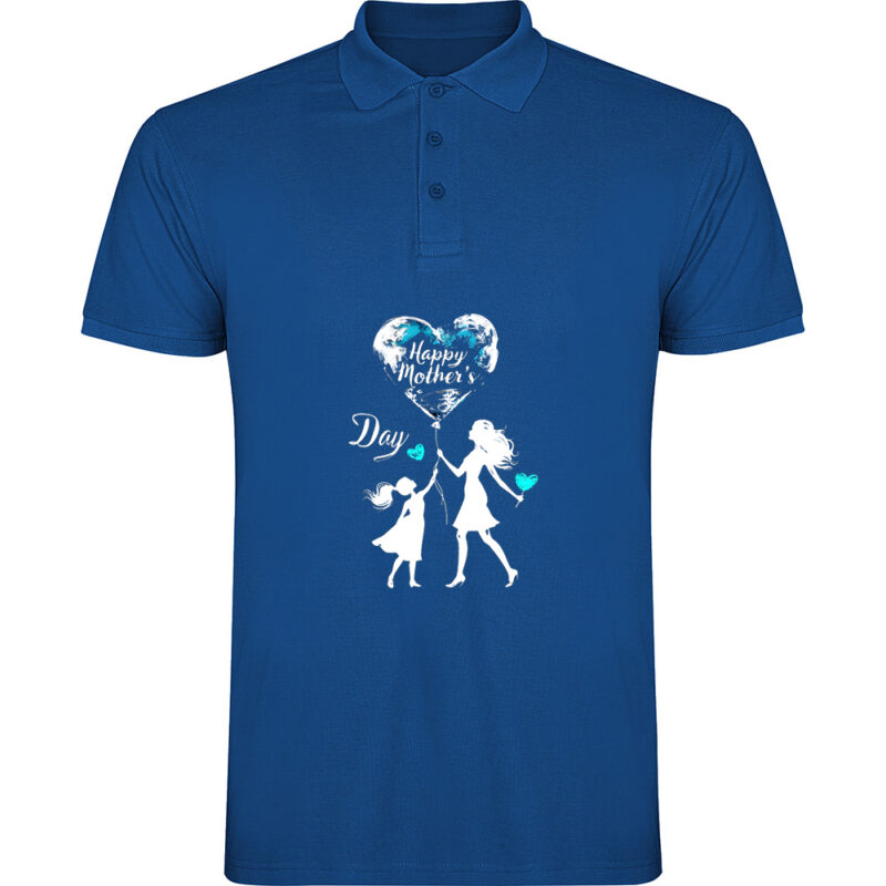 Tricou polo Happy Mothers Day (model 5), Albastru