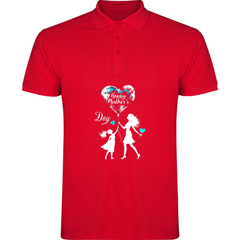 Tricou polo Happy Mothers Day (model 5), Roșu