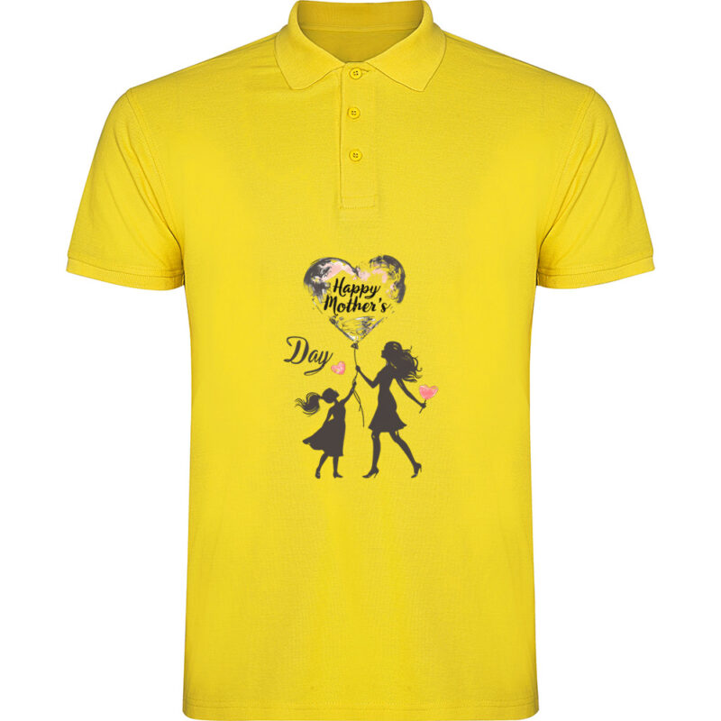 Tricou polo Happy Mothers Day (model 5), Galben