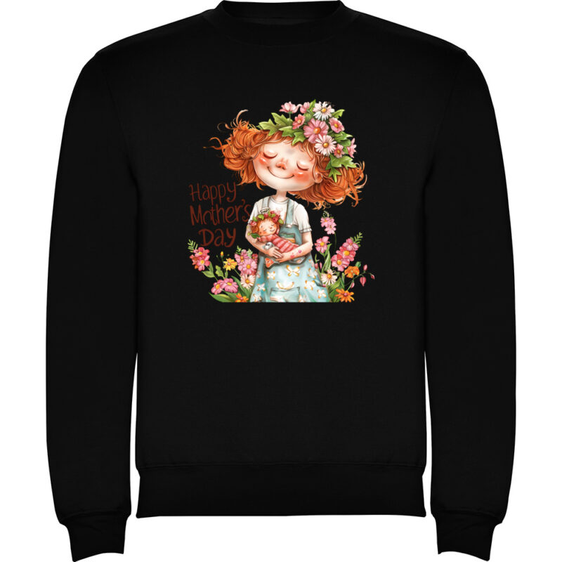 Pulover Happy Mothers Day (model 6), Negru