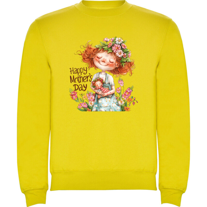 Pulover Happy Mothers Day (model 6), Galben
