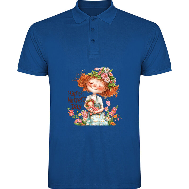 Tricou polo Happy Mothers Day (model 6), Albastru