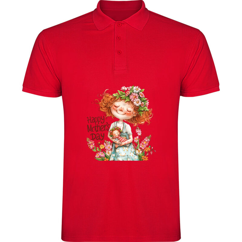 Tricou polo Happy Mothers Day (model 6), Roșu