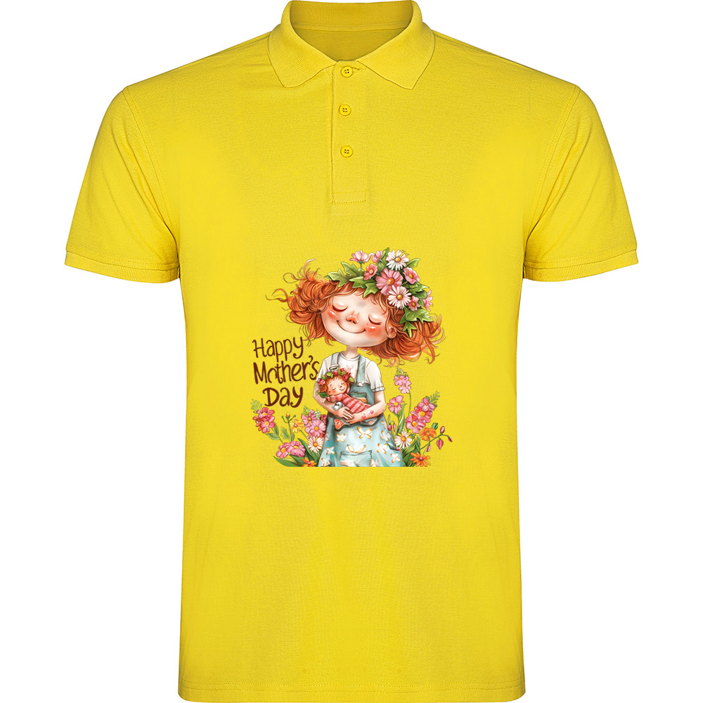 HAPPYMOTHERSDAYMODEL6.TP_.YEL_.jpg Tricou polo Happy Mothers Day (model 6), Galben - imagine 1