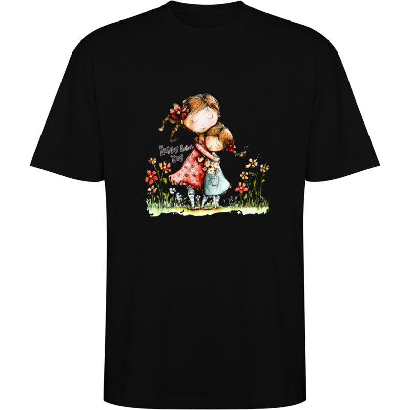 Tricou oversize Happy Mothers Day (model 7), Negru