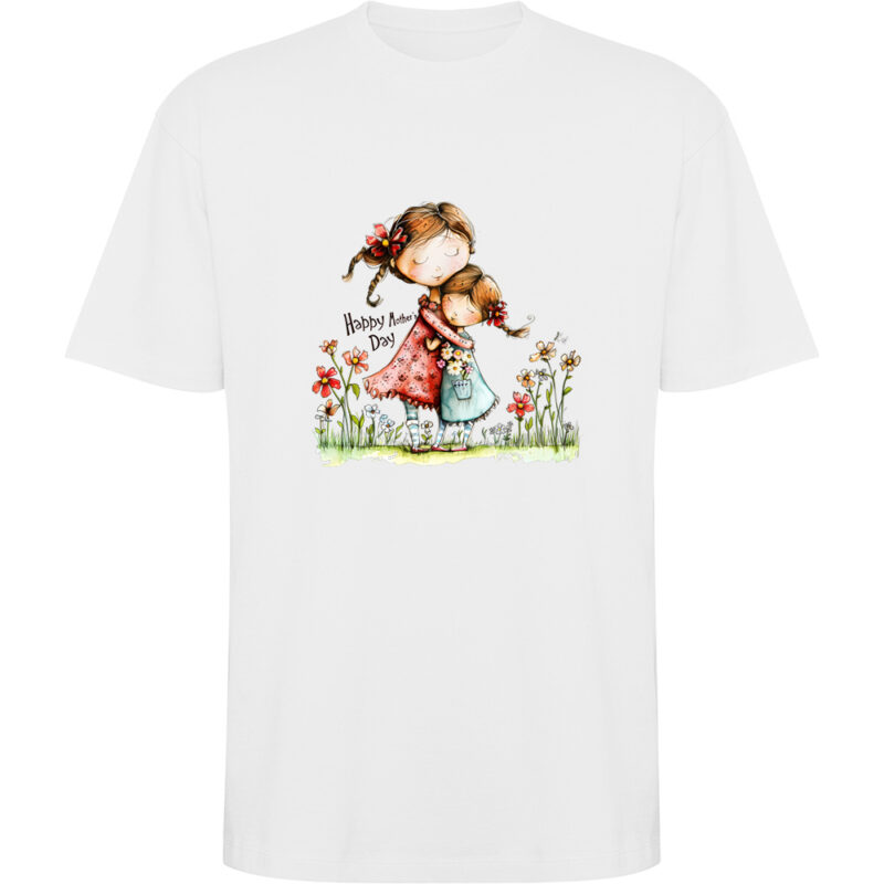 Tricou oversize Happy Mothers Day (model 7), Alb