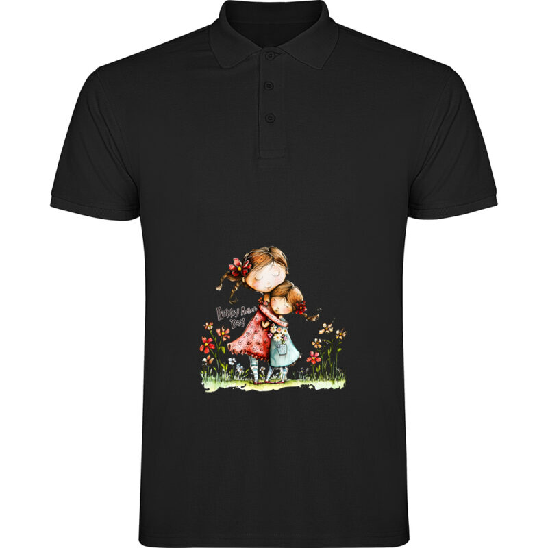 Tricou polo Happy Mothers Day (model 7), Negru