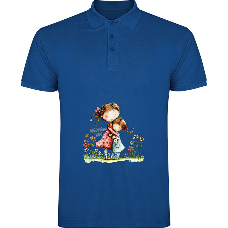 Tricou polo Happy Mothers Day (model 7), Albastru