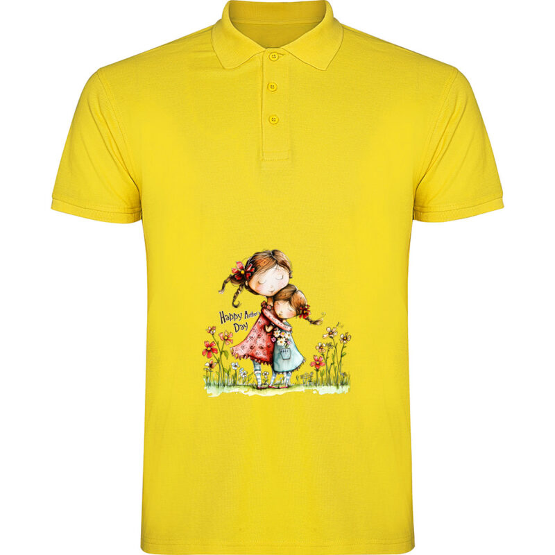 Tricou polo Happy Mothers Day (model 7), Galben