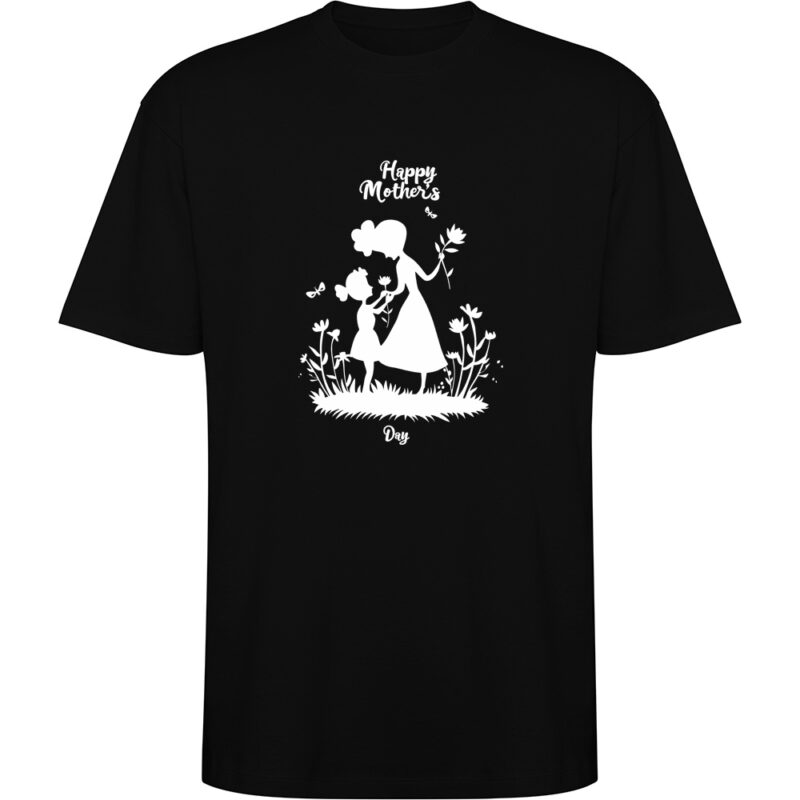 Tricou oversize Happy Mothers Day (model 8), Negru