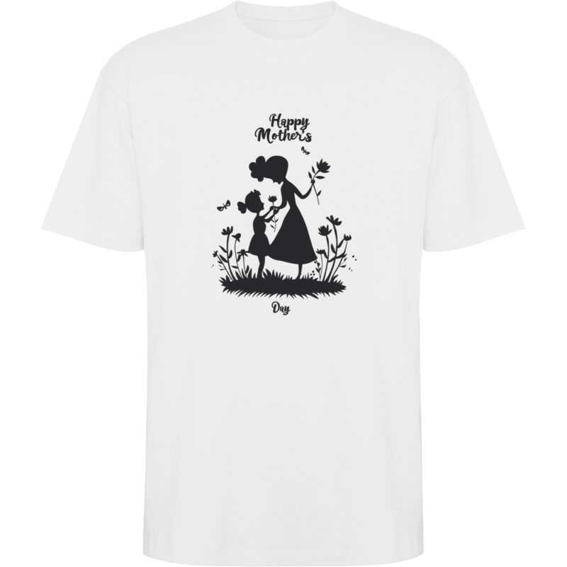 Tricou oversize Happy Mothers Day (model 8), Alb