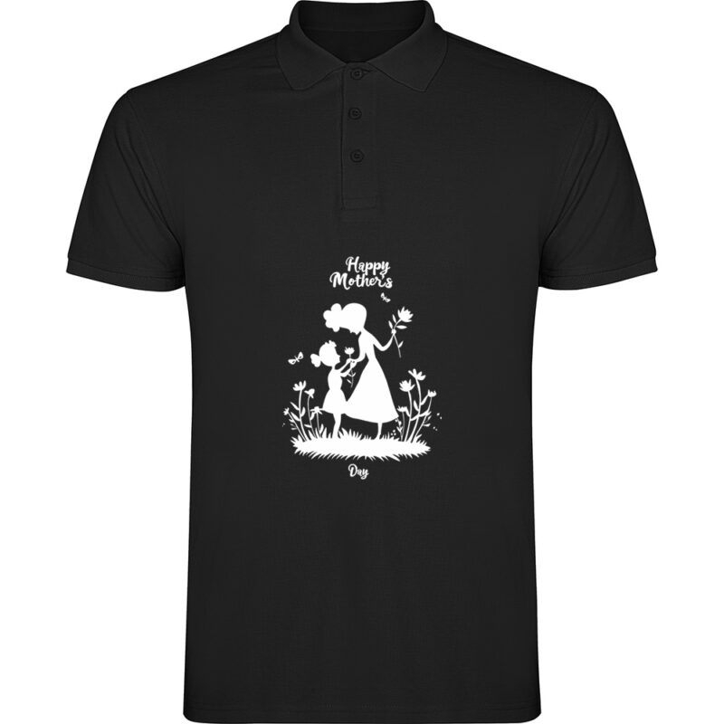 Tricou polo Happy Mothers Day (model 8), Negru