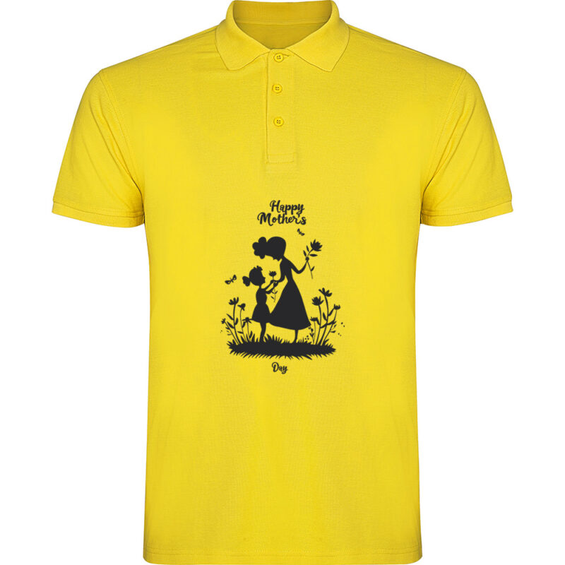 Tricou polo Happy Mothers Day (model 8), Galben