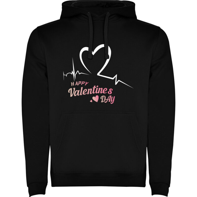 Hanorac Happy Valentines Day (Model 2), Negru