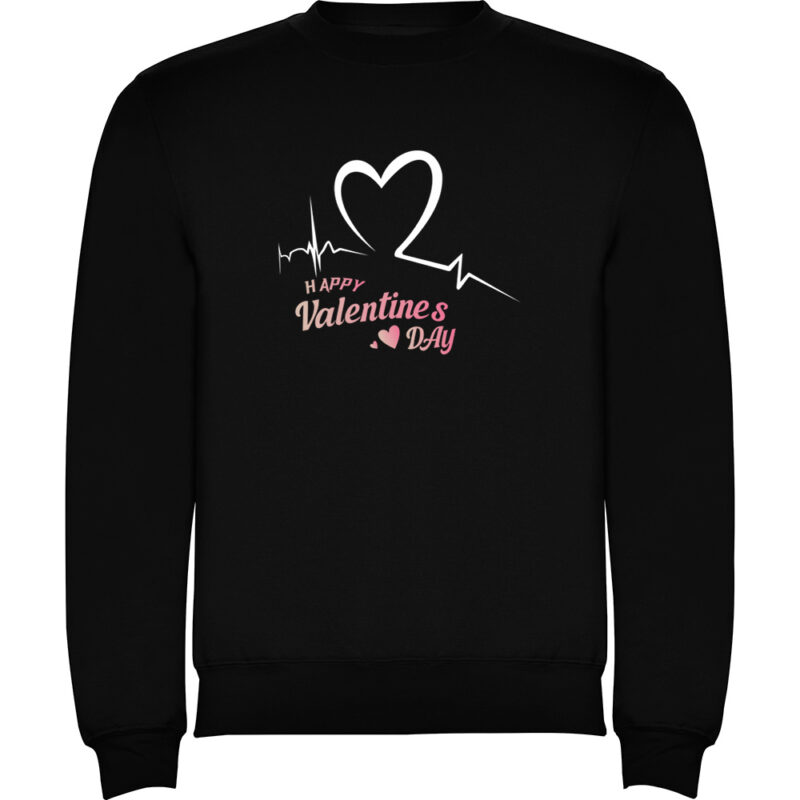 Pulover Happy Valentines Day (Model 2), Negru