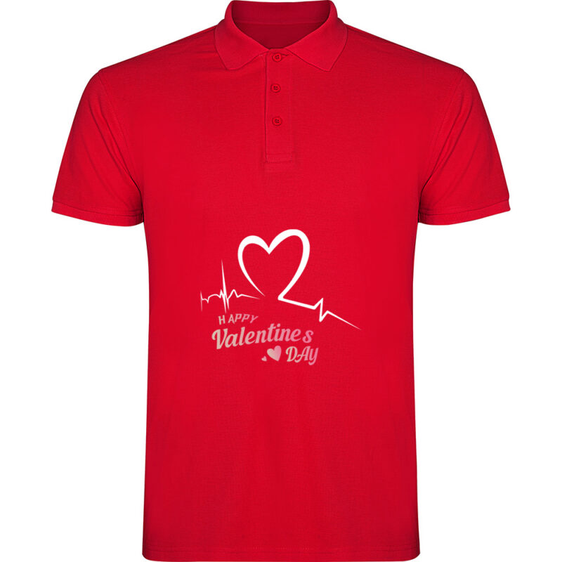 Tricou polo Happy Valentines Day (Model 2), Roșu