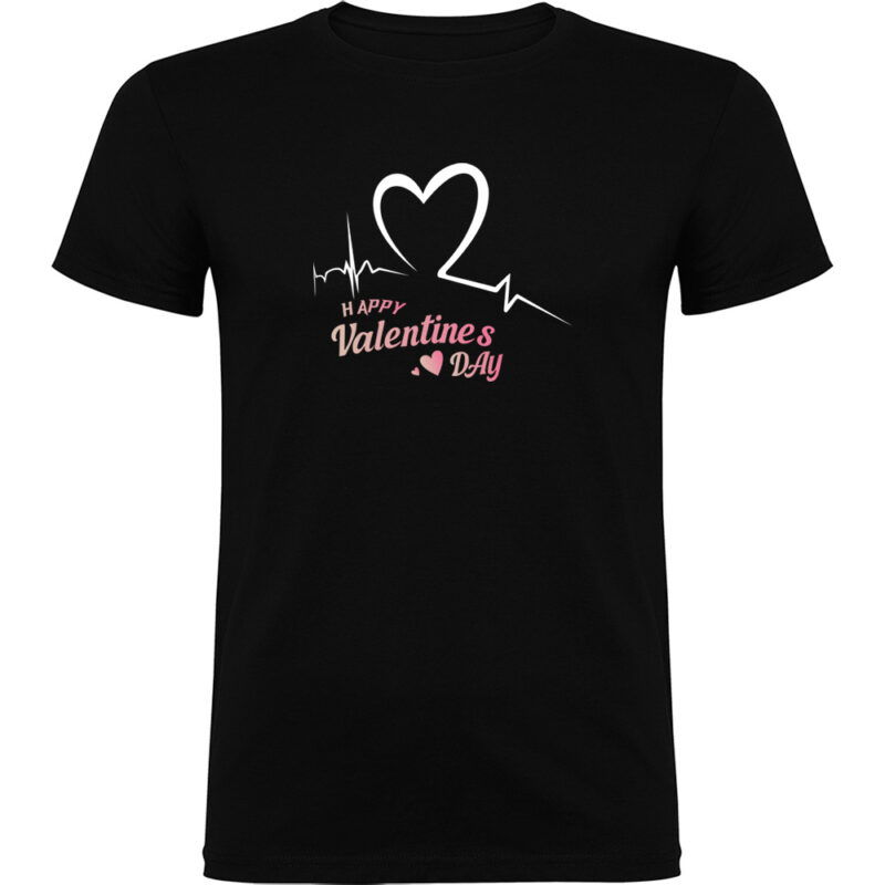 Tricou Happy Valentines Day (Model 2), Negru