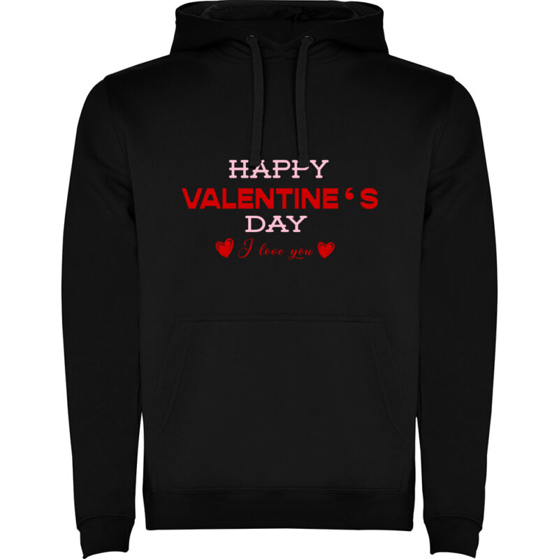 Hanorac Happy Valentines Day (Model 3), Negru