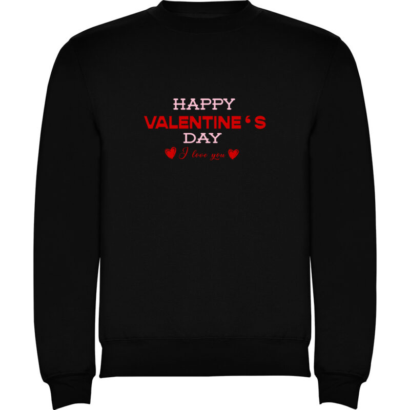 Pulover Happy Valentines Day (Model 3), Negru