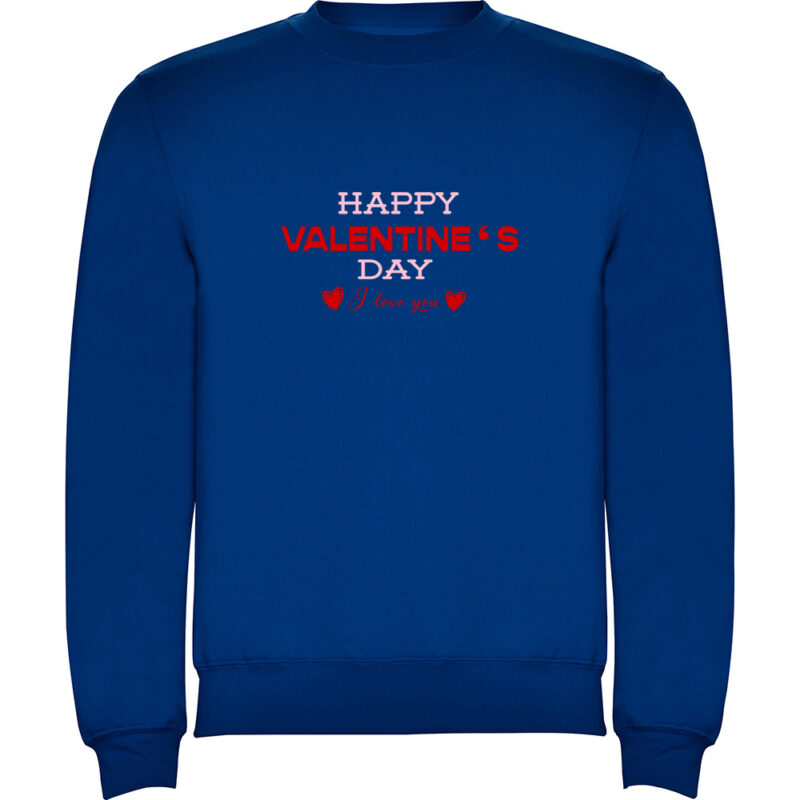 Pulover Happy Valentines Day (Model 3), Albastru