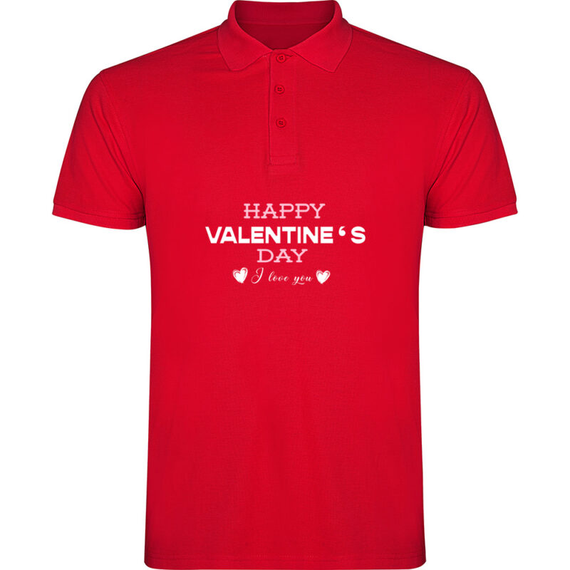 Tricou polo Happy Valentines Day (Model 3), Roșu