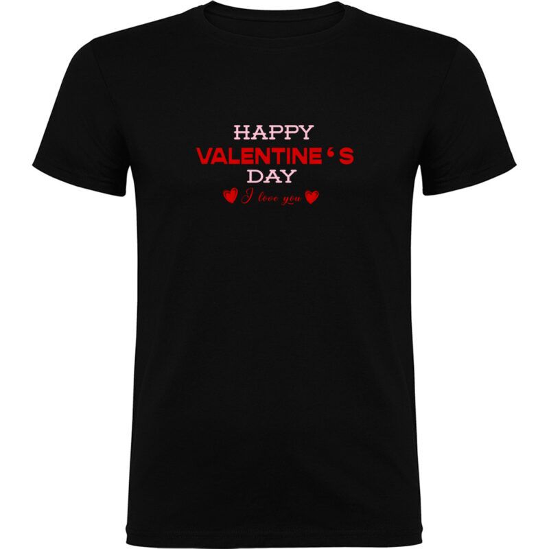 Tricou Happy Valentines Day (Model 3), Negru