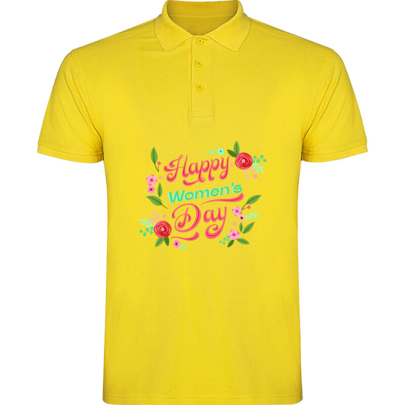 Tricou polo Happy womans day, Galben