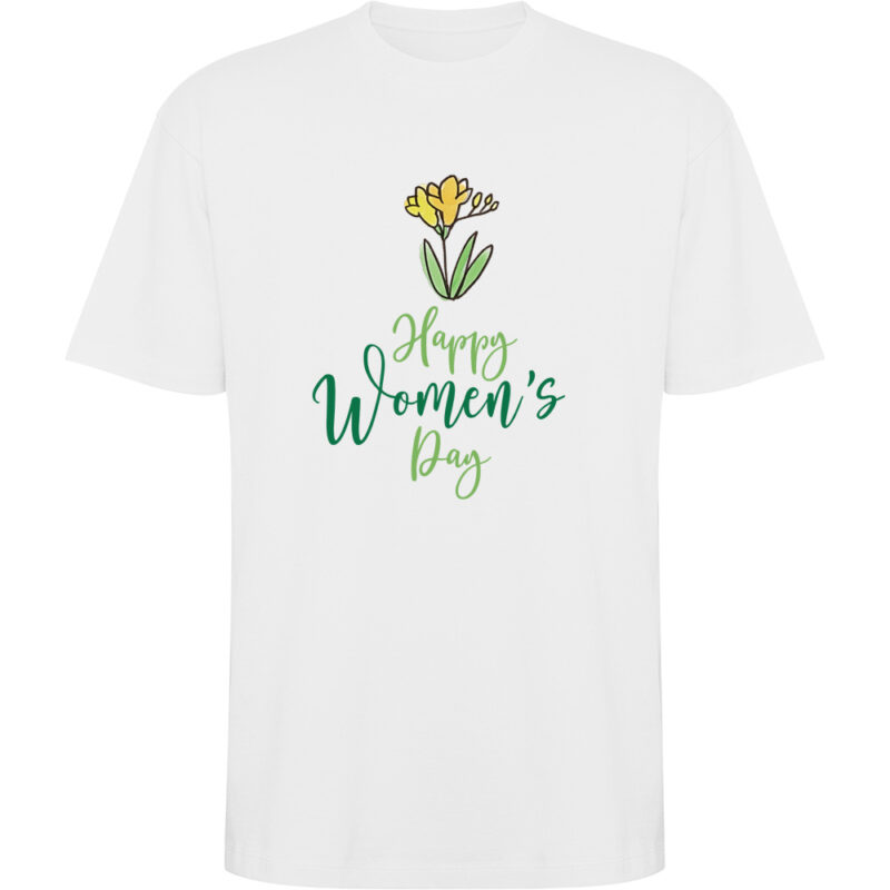 Tricou oversize Happy Womens Day (model 2), Alb