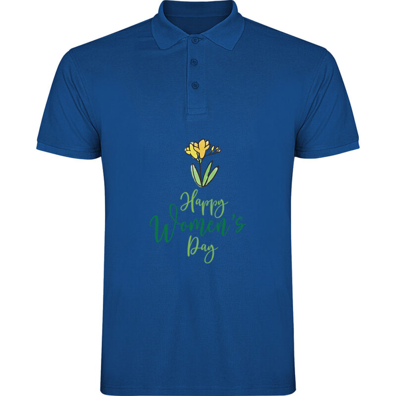 Tricou polo Happy Womens Day (model 2), Albastru