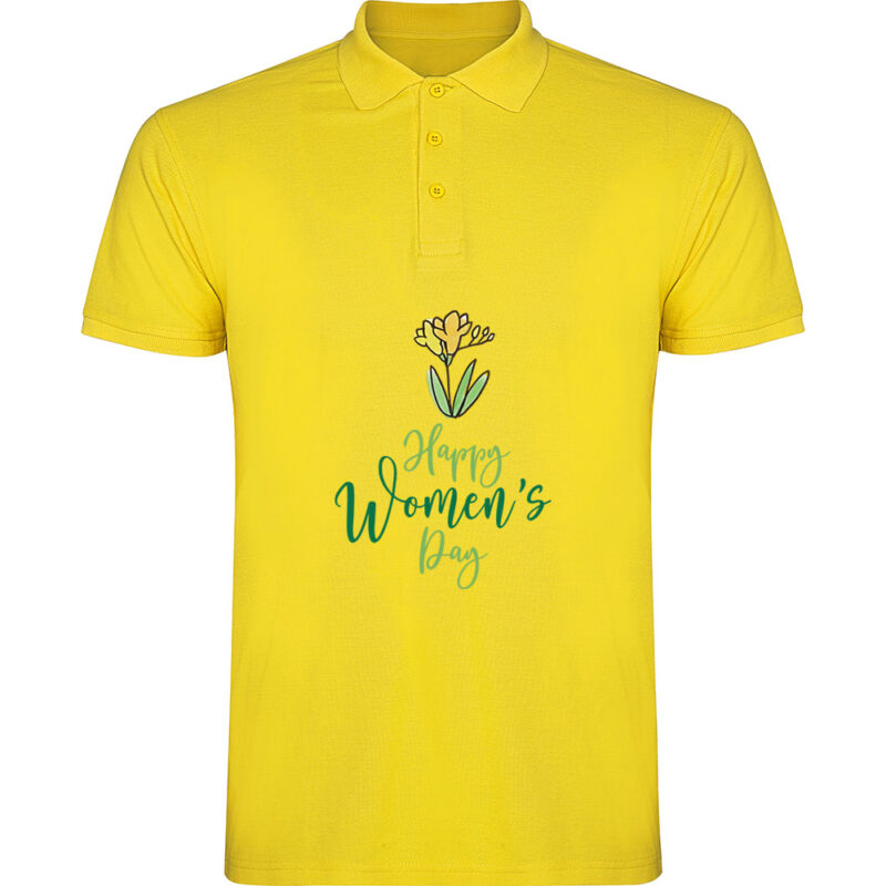 Tricou polo Happy Womens Day (model 2), Galben