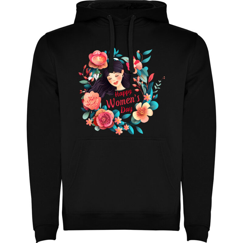 Hanorac Happy Womens Day (model 3), Negru