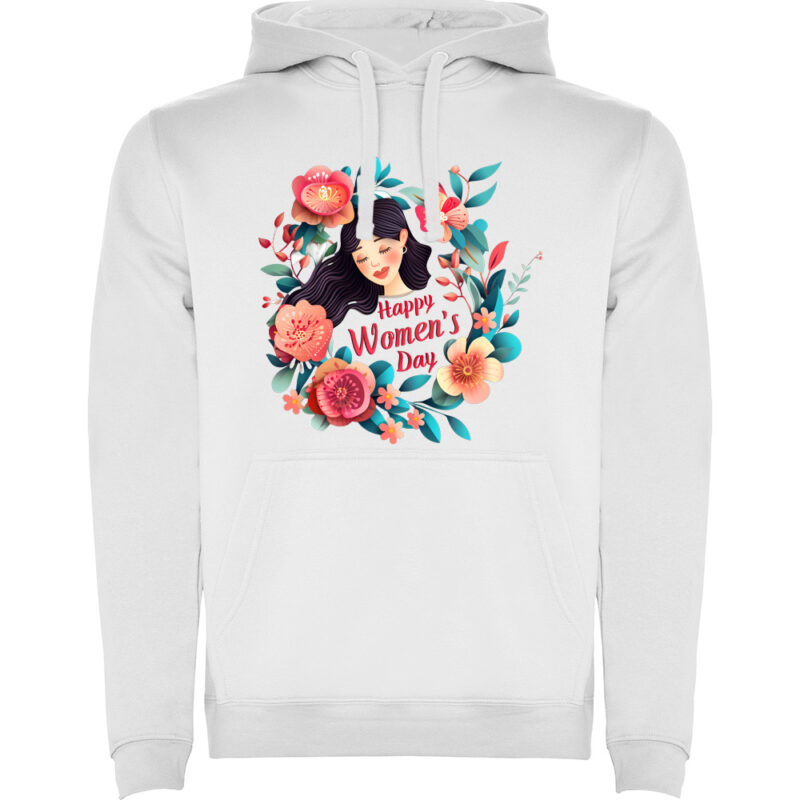 Hanorac Happy Womens Day (model 3), Alb