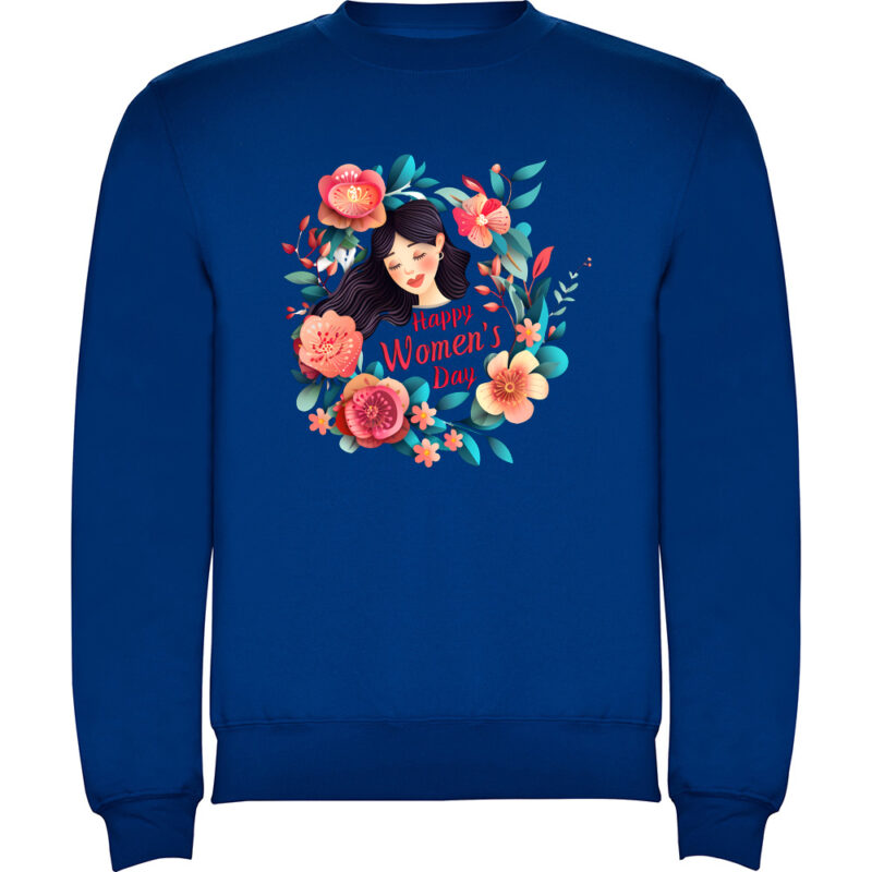 Pulover Happy Womens Day (model 3), Albastru