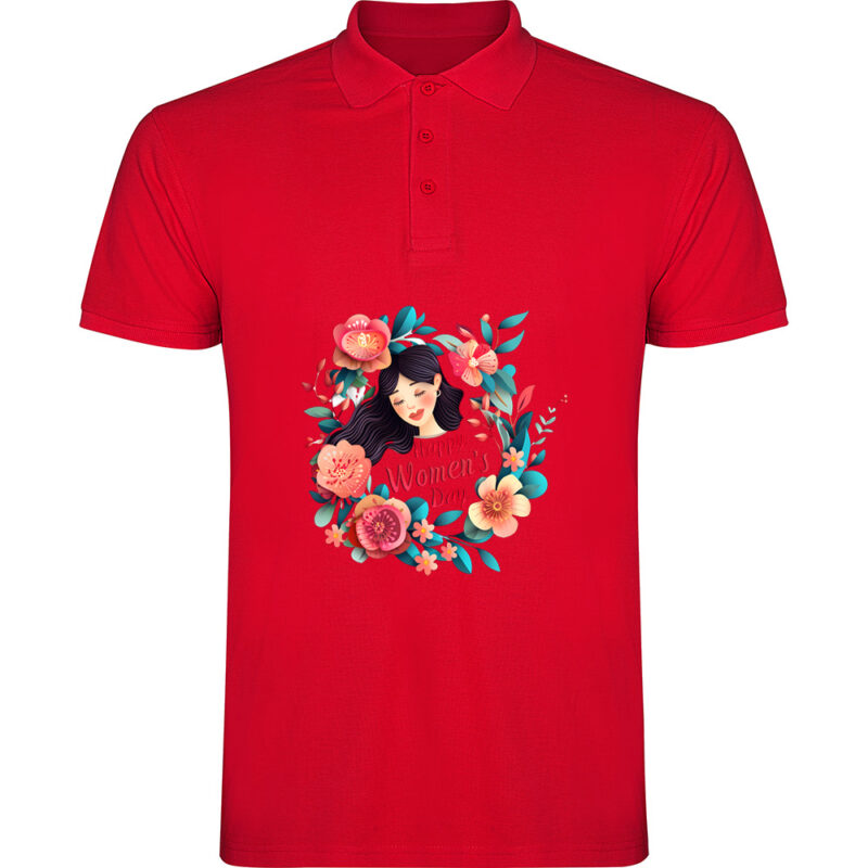 Tricou polo Happy Womens Day (model 3), Roșu