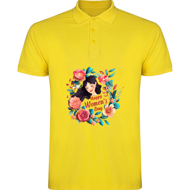 Tricou polo Happy Womens Day (model 3), Galben