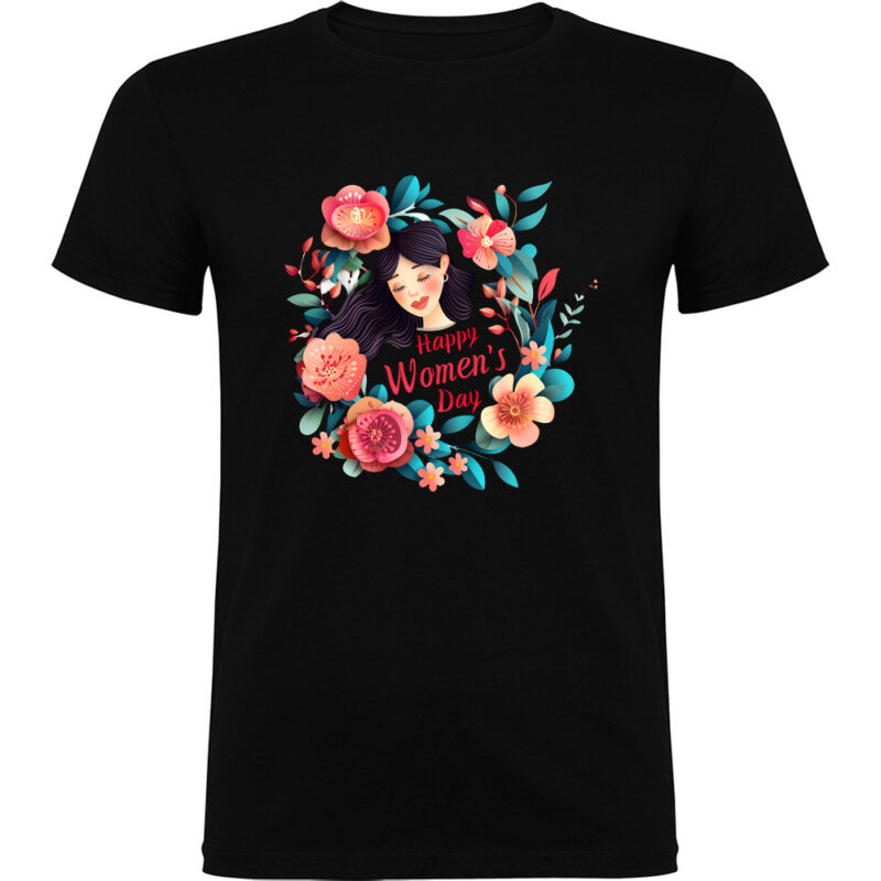 Tricou Happy Womens Day (model 3), Negru