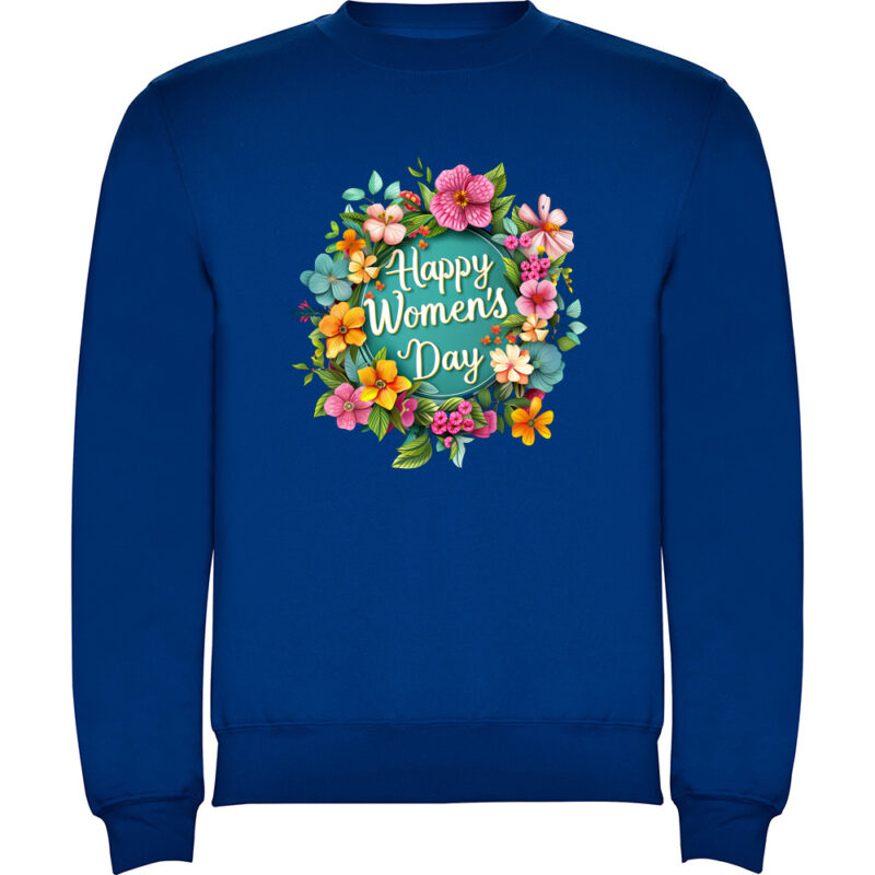 Pulover Happy Womens Day (model 4), Albastru