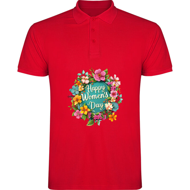 Tricou polo Happy Womens Day (model 4), Roșu