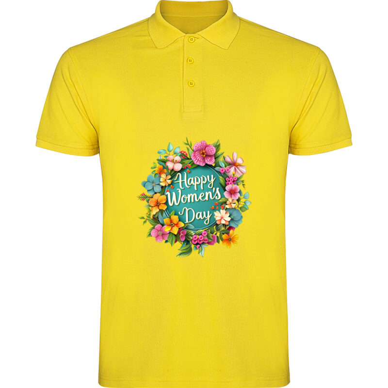 Tricou polo Happy Womens Day (model 4), Galben