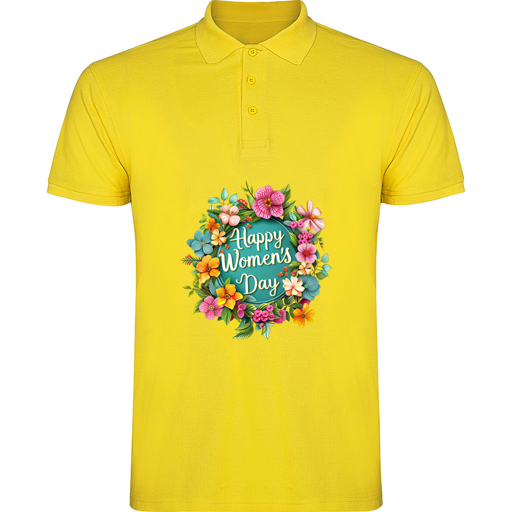HAPPYWOMENSDAYMODEL4.TP_.YEL_.jpg Tricou polo Happy Womens Day (model 4), Galben - imagine 1