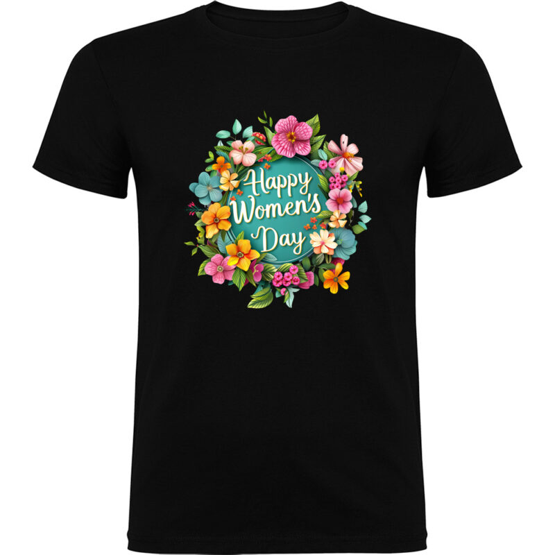 Tricou Happy Womens Day (model 4), Negru
