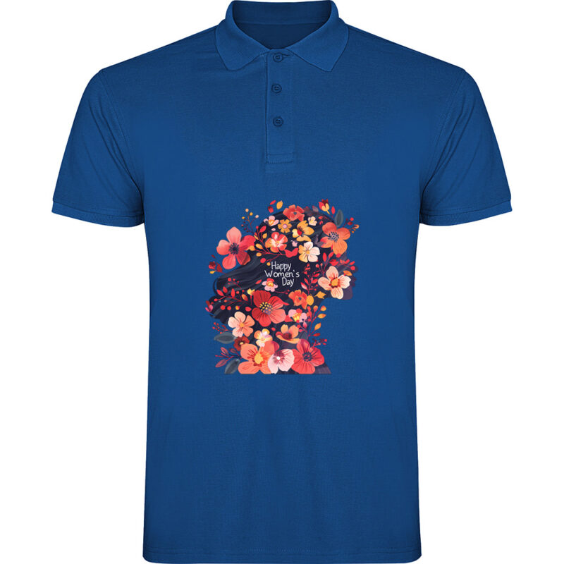 Tricou polo Happy Womens Day (model 5), Albastru