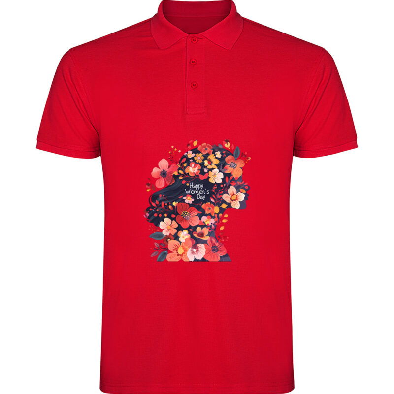 Tricou polo Happy Womens Day (model 5), Roșu