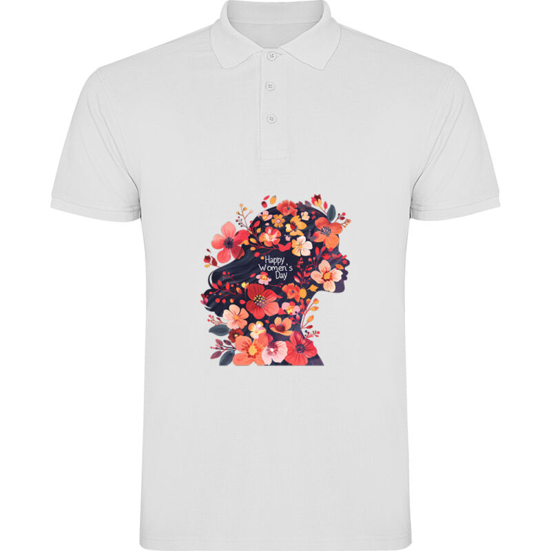 Tricou polo Happy Womens Day (model 5), Alb