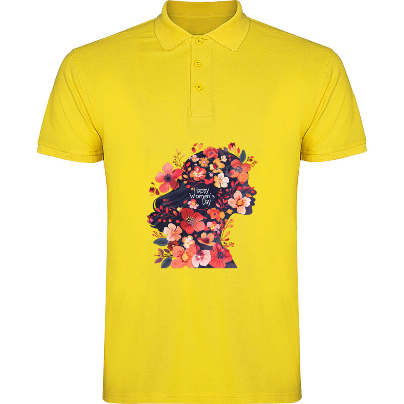 Tricou polo Happy Womens Day (model 5), Galben