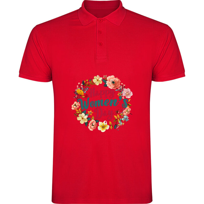 Tricou polo Happy Womens Day (model 6), Roșu